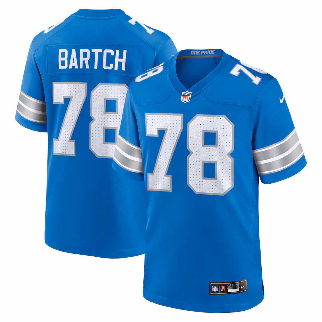 Men's Detroit Lions Ben Bartch Nike Blue Team Game Jersey - Ujersey