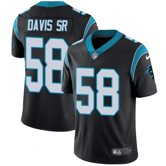 Men's Nike Carolina Panthers #58 Thomas Davis Black Team Color Vapor Untouchable Limited Player NFL Jersey - Ujersey