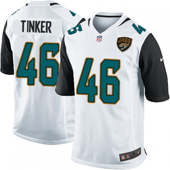 Men's Nike Jacksonville Jaguars #46 Carson Tinker Game White NFL Jersey - Ujersey