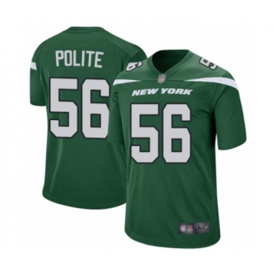 Men's New York Jets #56 Jachai Polite Game Green Team Color Football Jersey - Ujersey