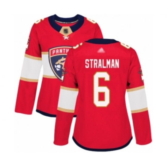 Women's Florida Panthers #6 Anton Stralman Authentic Red Home Hockey Jersey - Ujersey