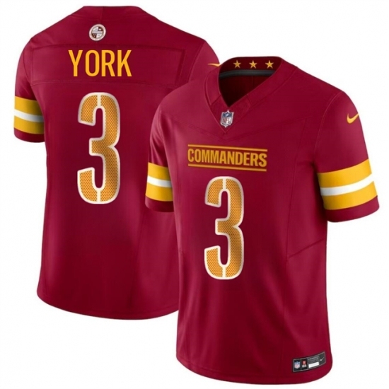 Youth Washington Commanders #3 Cade York Burgundy 2024 F U S E Vapor Limited Stitched Football Jersey - Ujersey