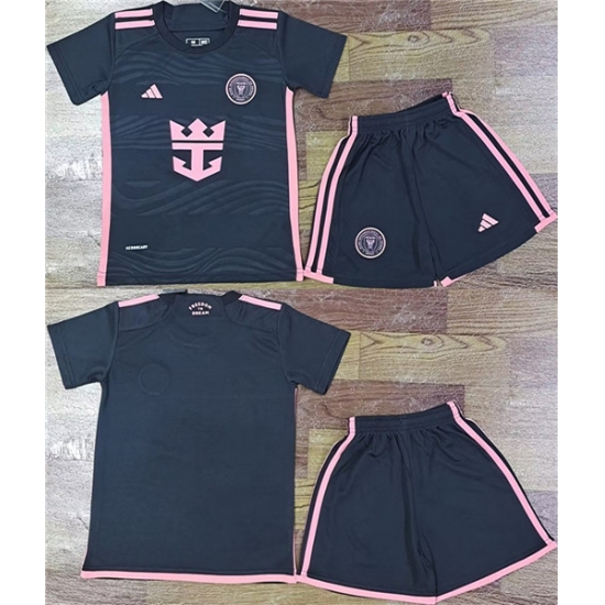 Youth Inter Miami CF Custom Black Soccer Jersey Suit - Ujersey