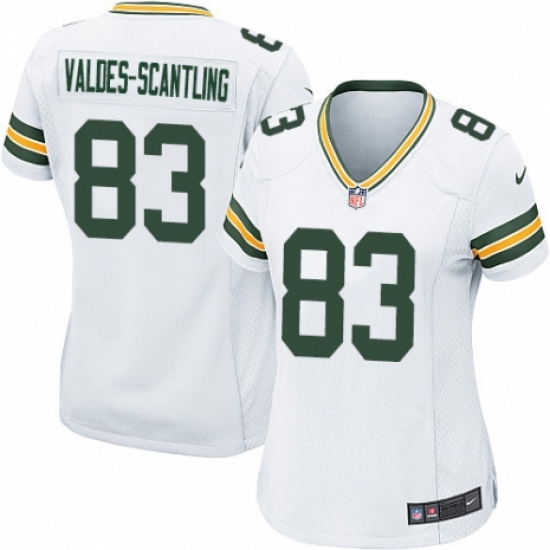 Women's Nike Green Bay Packers #83 Marquez Valdes-Scantling Game White NFL Jersey - Ujersey