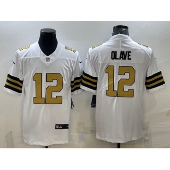 Men's New Orleans Saints #12 Chris Olave White 2022 Color Rush Stitched NFL Nike Limited Jersey - Ujersey
