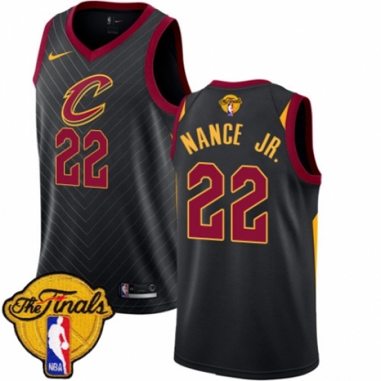 Youth Nike Cleveland Cavaliers #22 Larry Nance Jr. Swingman Black 2018 NBA Finals Bound NBA Jersey Statement Edition - Ujersey