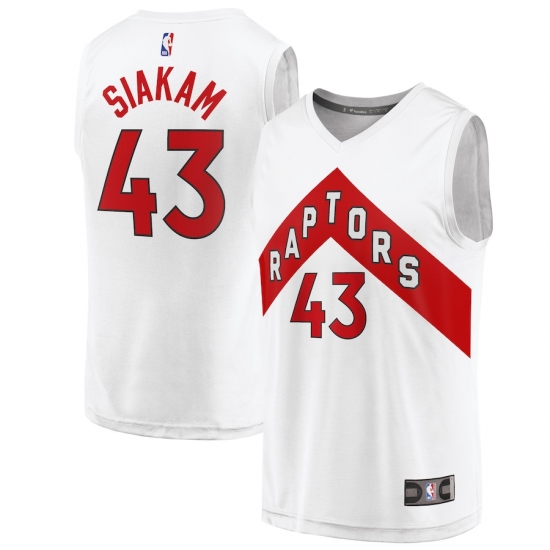 Men's Toronto Raptors #43 Pascal Siakam Fanatics Branded White 2020-21 Fast Break Replica Player Jersey - Ujersey