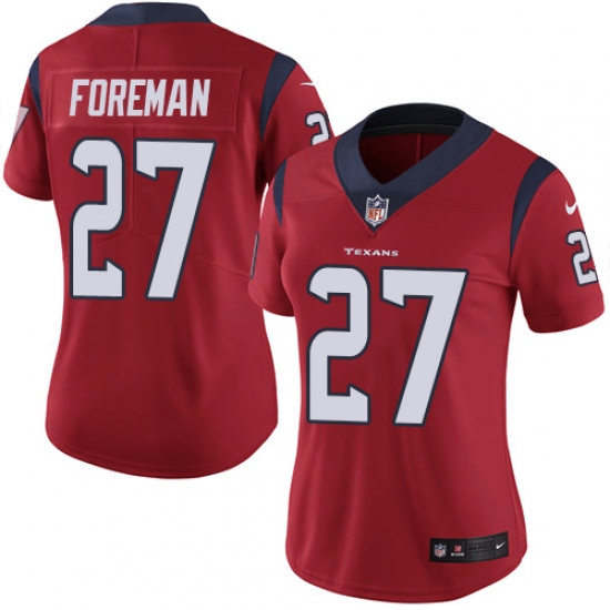 Women's Nike Houston Texans #27 D'Onta Foreman Limited Red Alternate Vapor Untouchable NFL Jersey - Ujersey