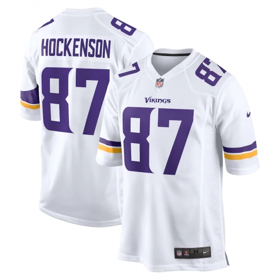 Men's Minnesota Vikings #87 T.J. Hockenson Nike White Limited Jersey