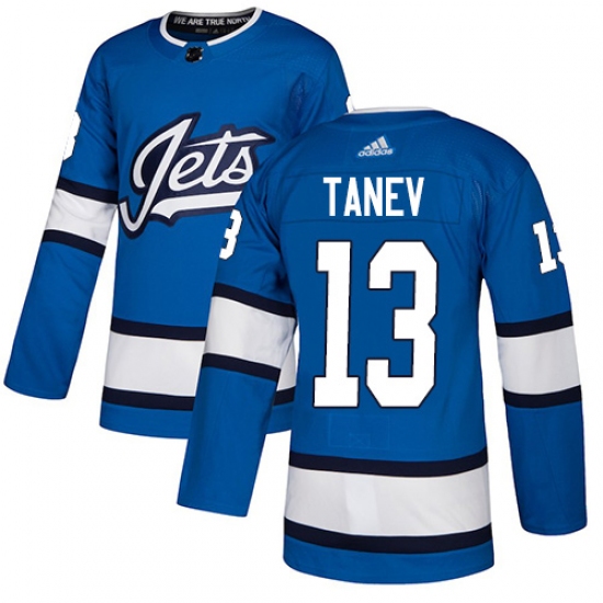 Men's Adidas Winnipeg Jets #13 Brandon Tanev Authentic Blue Alternate NHL Jersey - Ujersey