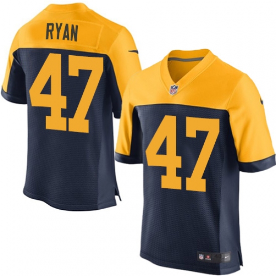 Men's Nike Green Bay Packers #47 Jake Ryan Elite Navy Blue Alternate NFL Jersey - Ujersey