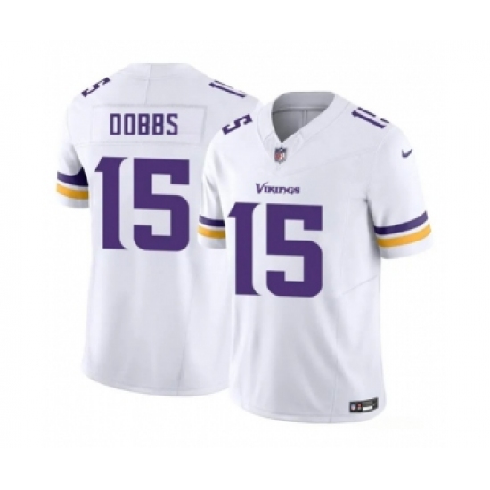 Men's Minnesota Vikings #15 Josh Dobbs White 2023 F.U.S.E. Vapor Untouchable Limited Stitched Jersey - Ujersey