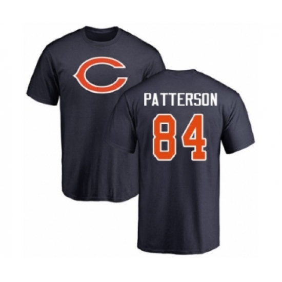 Football Chicago Bears #84 Cordarrelle Patterson Navy Blue Name & Number Logo T-Shirt - Ujersey