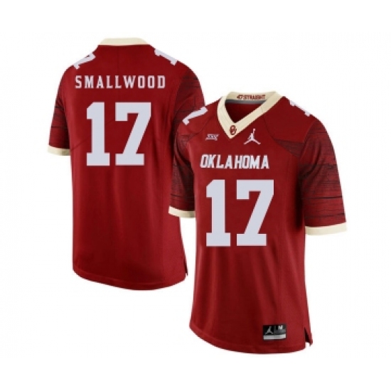 Oklahoma Sooners 17 Jordan Smallwood Red 47 Game Winning Streak College Football Jersey - Ujersey