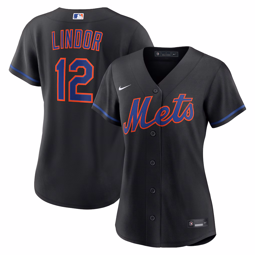 Women's New York Mets Francisco Lindor Nike Black Alternate Replica Jersey - U-jersey