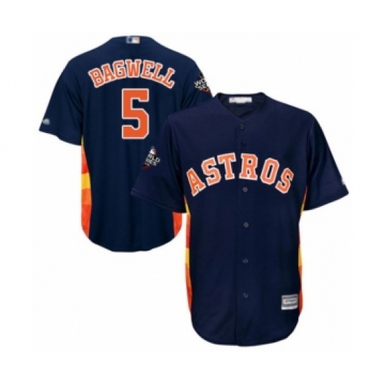 Youth Houston Astros #5 Jeff Bagwell Authentic Navy Blue Alternate Cool Base 2019 World Series Bound Baseball Jersey - Ujersey