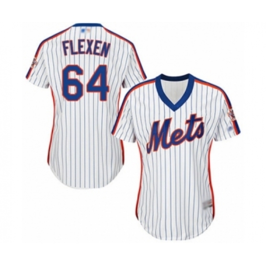 Women's New York Mets #64 Chris Flexen Authentic White Alternate Cool Base Baseball Player Jersey - Ujersey