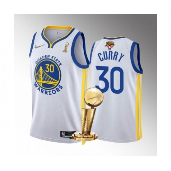Men's Golden State Warriors #30 Stephen Curry White 2022 NBA Finals Champions Stitched Jersey