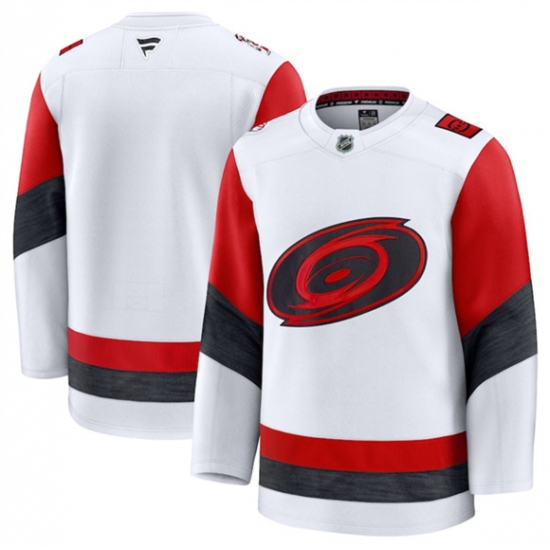 Men's Carolina Hurricanes Blank White 2025 Away Stitched Hockey Jersey - Ujersey