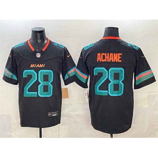 Men's Miami Dolphins #28 De’Von Achane Black 2025 F.U.S.E. “Rivalries” Vapor Limited Stitched Football Jersey - Ujersey