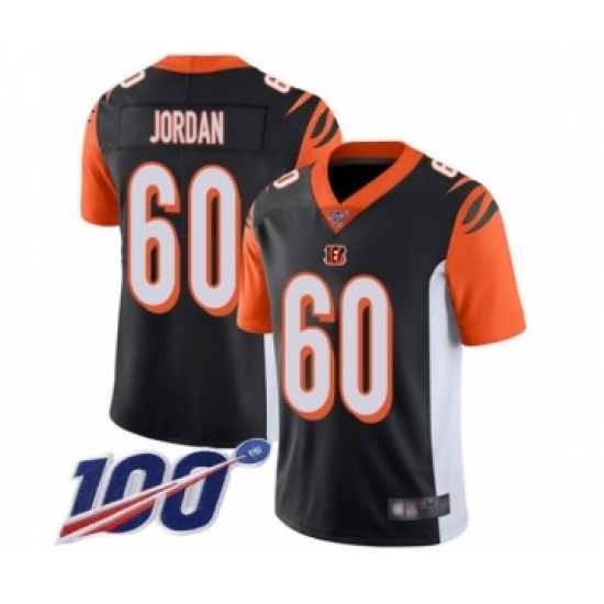 Men's Cincinnati Bengals #60 Michael Jordan Black Team Color Vapor Untouchable Limited Player 100th Season Football Jersey - Ujersey