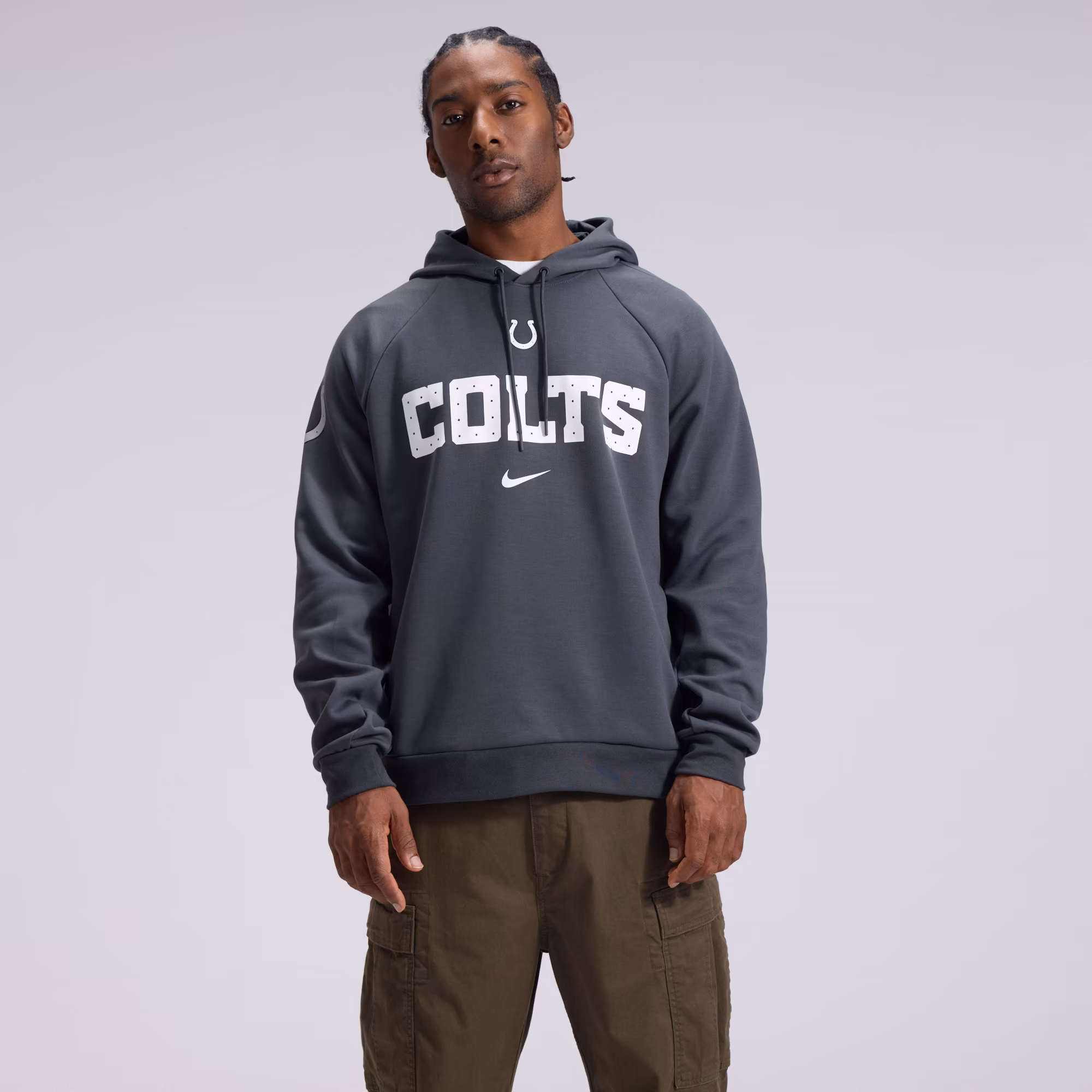 Men's Indianapolis Colts  Nike Anthracite 2026 Rivalries Collection Dri-FIT Pullover Hoodie - Ujersey
