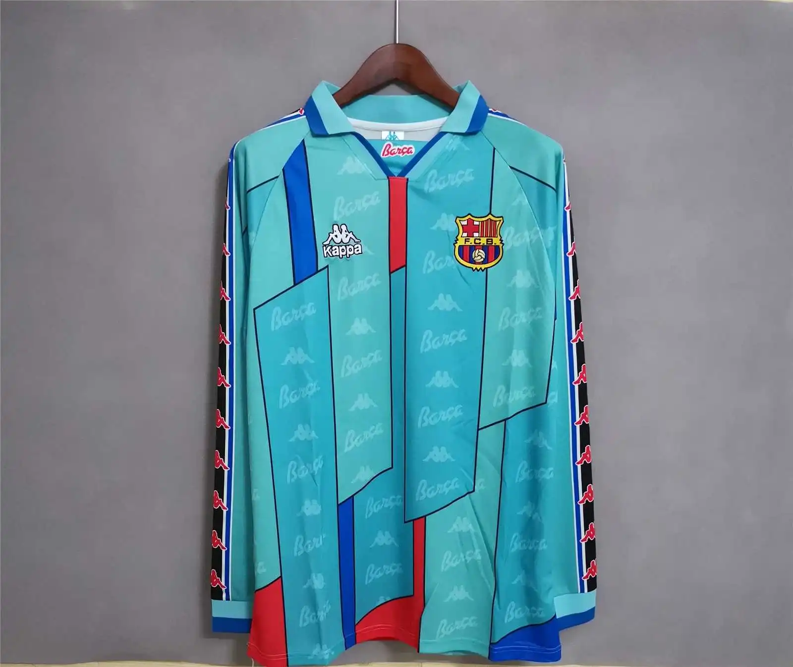 Barcelona Retro Jersey Away Long Sleeve Soccer Shirt 1996-97 - U-jersey