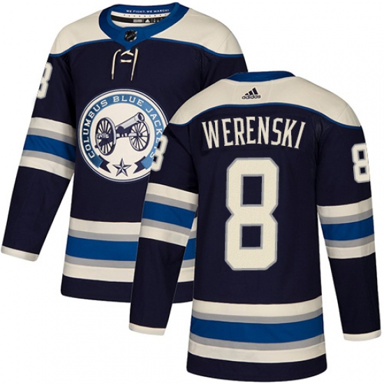 Youth Adidas Columbus Blue Jackets #8 Zach Werenski Authentic Navy Blue Alternate NHL Jersey - Ujersey