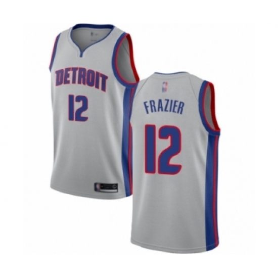 Women's Detroit Pistons #12 Tim Frazier Authentic Silver Basketball Jersey Statement Edition - Ujersey