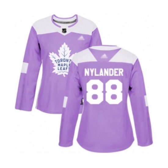 Women's Toronto Maple Leafs #88 William Nylander Authentic Purple Fights Cancer Practice Hockey Jersey - Ujersey