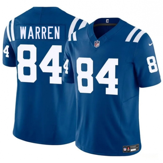 Men's Indianapolis Colts #84 Tyler Warren Blue 2025 Draft F.U.S.E. Vapor Limited Football Stitched Jersey - Ujersey