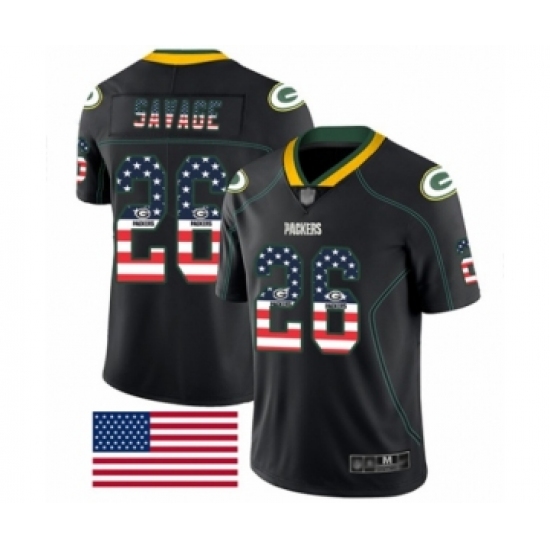 Men's Green Bay Packers #26 Darnell Savage Jr. Limited Black Rush USA Flag Football Jersey - Ujersey