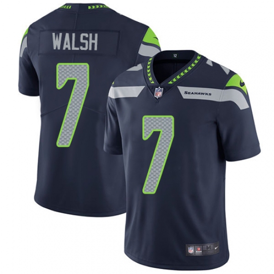 Youth Nike Seattle Seahawks #7 Blair Walsh Steel Blue Team Color Vapor Untouchable Limited Player NFL Jersey - Ujersey