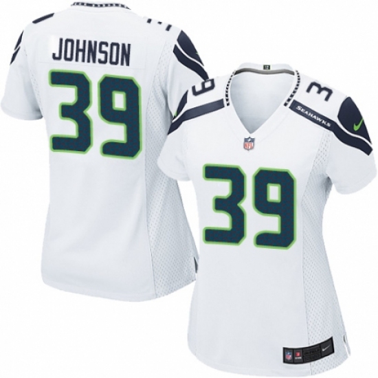 Women's Nike Seattle Seahawks #39 Dontae Johnson Game White NFL Jersey - Ujersey