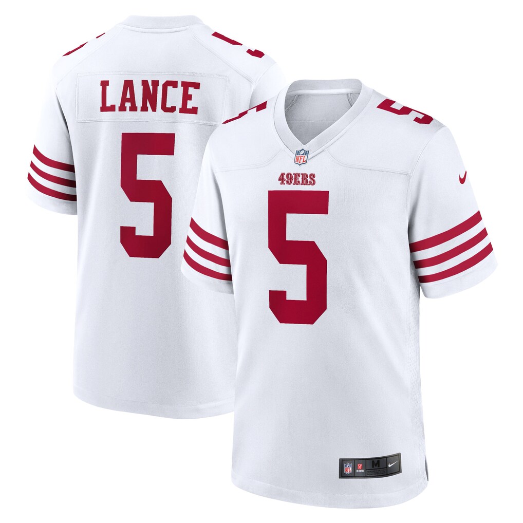 Men's San Francisco 49ers Trey Lance Nike White Team Game Jersey - ujerseystore