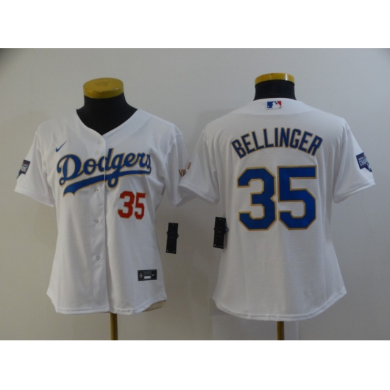 Women's Nike Los Angeles Dodgers #35 Cody Bellinger White Champions Authentic Jersey - Ujersey
