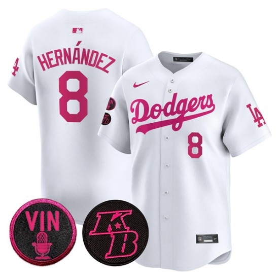 Men's Los Angeles Dodgers #8 Enrique Hernández White 2026 Mother’s Day Vapor Premier Limited Stitched Baseball Jersey - Ujersey