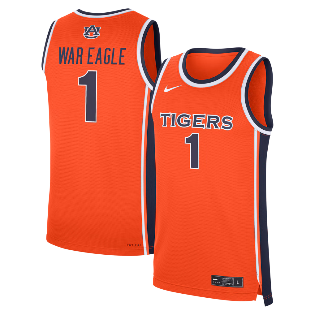 Men's Nike Orange Auburn Tigers #1 Alternate War Eagle Replica Basketball Jersey