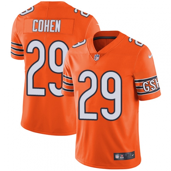 Men's Nike Chicago Bears #29 Tarik Cohen Limited Orange Rush Vapor Untouchable NFL Jersey - Ujersey