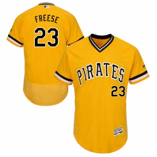 Men's Majestic Pittsburgh Pirates #23 David Freese Gold Alternate Flex Base Authentic Collection MLB Jersey - Ujersey