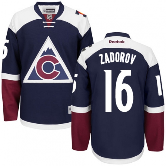 Youth Reebok Colorado Avalanche #16 Nikita Zadorov Premier Blue Third NHL Jersey - Ujersey