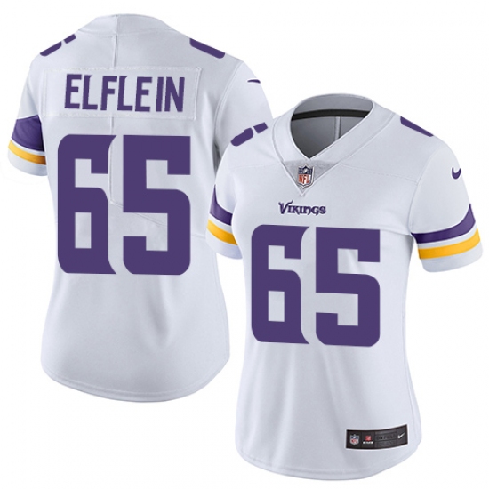 Women's Nike Minnesota Vikings #65 Pat Elflein White Vapor Untouchable Limited Player NFL Jersey - Ujersey
