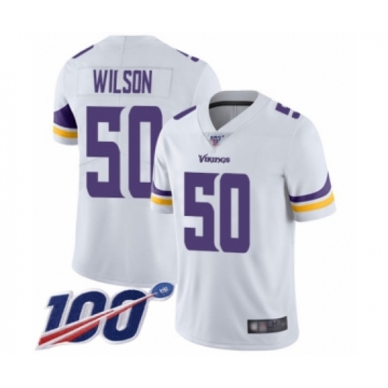 Youth Minnesota Vikings #50 Eric Wilson White Vapor Untouchable Limited Player 100th Season Football Jersey - Ujersey