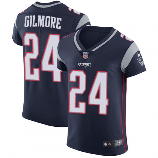 Men's Nike New England Patriots #24 Stephon Gilmore Navy Blue Team Color Vapor Untouchable Elite Player NFL Jersey - Ujersey