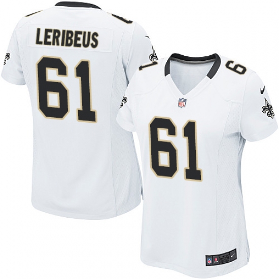 Women's Nike New Orleans Saints #61 Josh LeRibeus Game White NFL Jersey - Ujersey