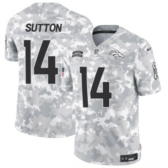 Men's Denver Broncos #14 Courtland Sutton 2024 F.U.S.E Arctic Camo Salute To Service Limited Stitched Football Jersey - Ujersey
