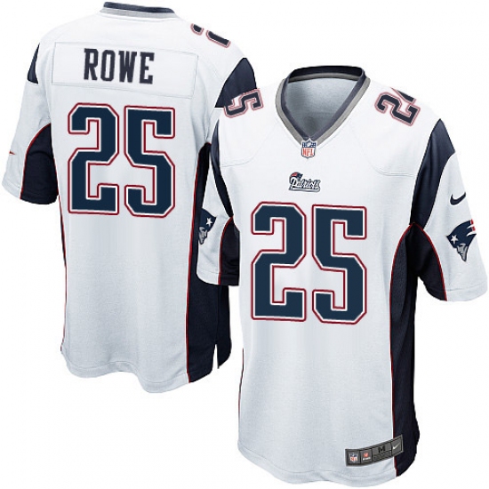 Men's Nike New England Patriots #25 Eric Rowe Game White NFL Jersey - Ujersey