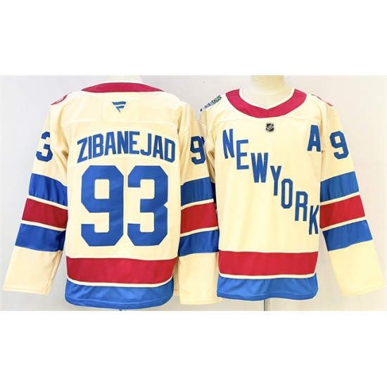 Men's New York Rangers #93 Mika Zibanejad Beige 2025-26 Winter Classic With A Stitched Hockey Jersey - Ujersey