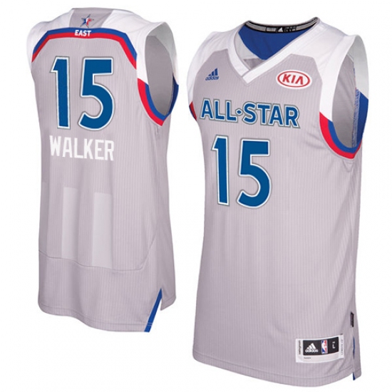 Men's Adidas Charlotte Hornets #15 Kemba Walker Authentic Gray 2017 All Star NBA Jersey - Ujersey