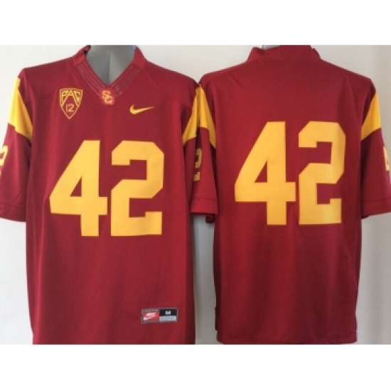 USC Trojans #42 Red College Jersey - Ujersey